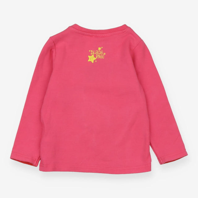 Tee pink LS applique duck