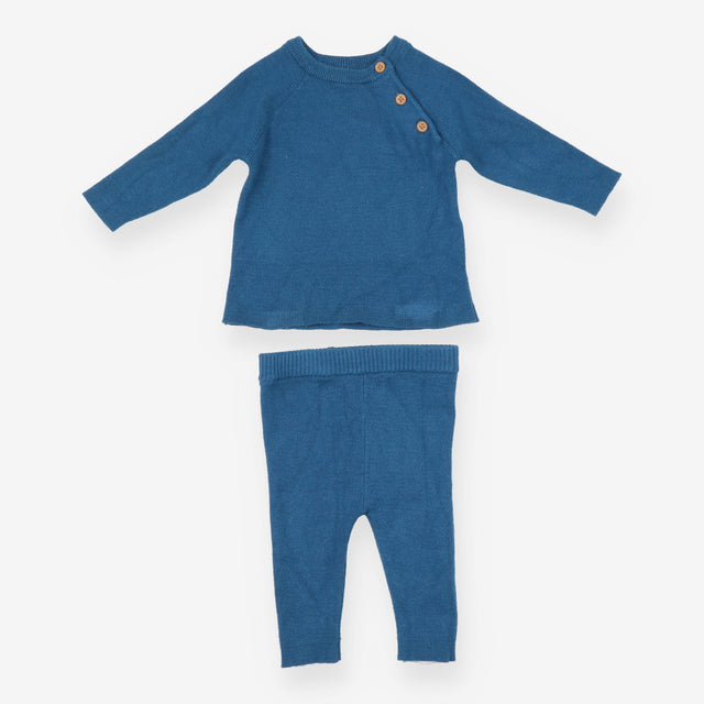 Outfit Top and Leggings Knit Blue