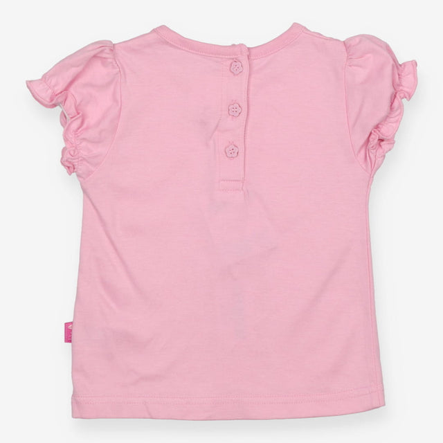 Pink frill sleeve t-shirt