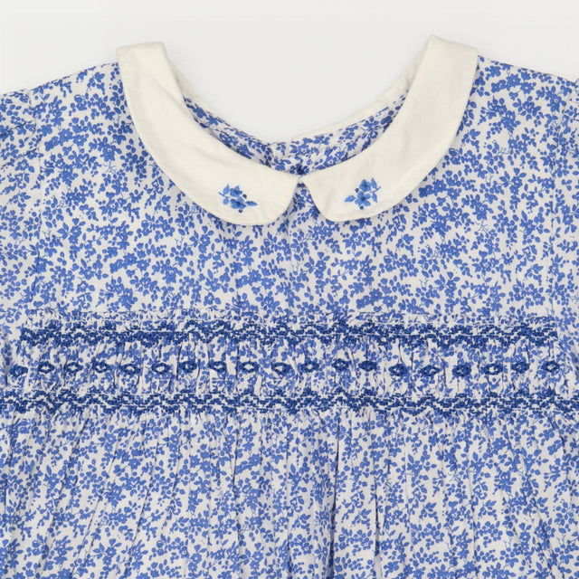 Collared Dress with Blue Floral