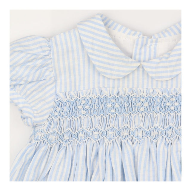 Amaia Dress Romper Linen Blue and White Strips