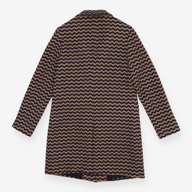 Amelia Chevron Wool Coat Purple Taupe