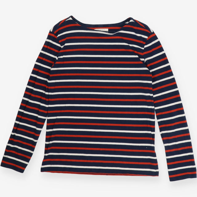Navy White Red Stripe Long Sleeve Organic Cotton T