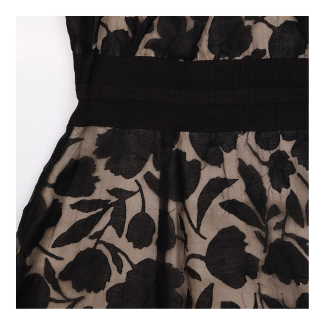 Sleeveless Midi Dress Black&Beige Burnout Floral