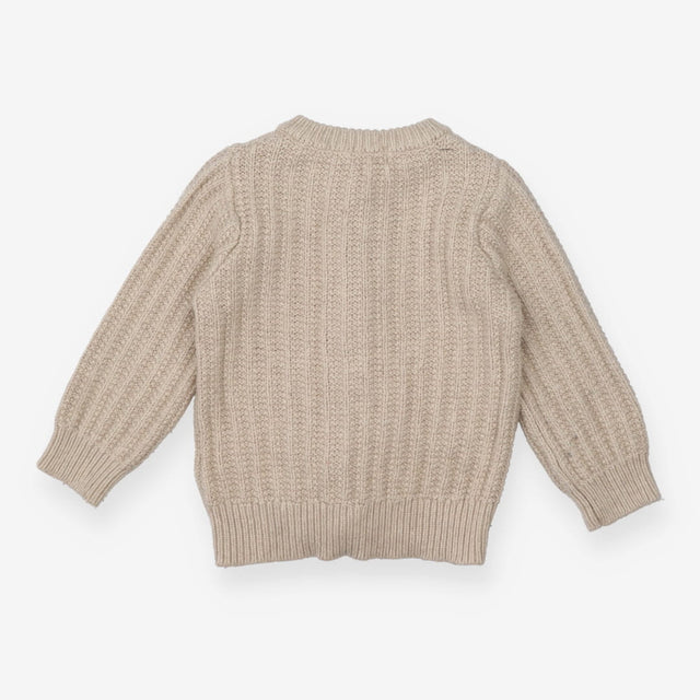 Cream Flowers Knit Cardigan