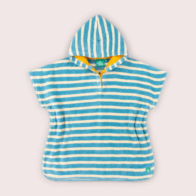 Blue Striped Babies Hooded Beach Poncho