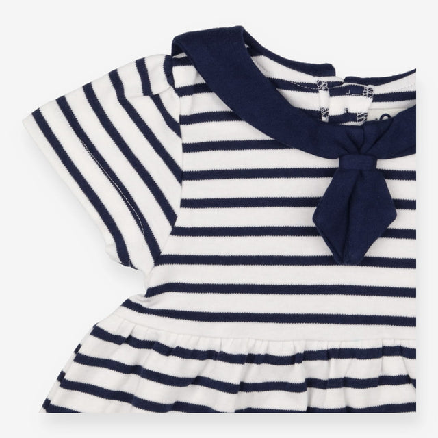 Dress navy stripe sailor collar