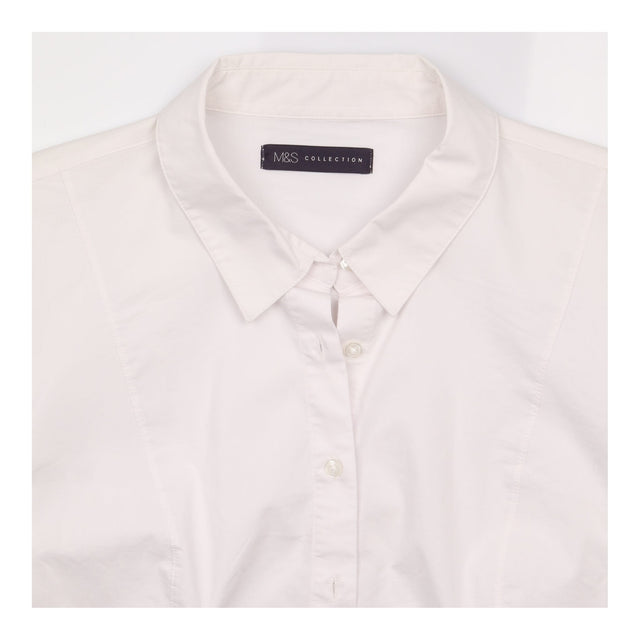 White Fitted Long Sleeve Shirt