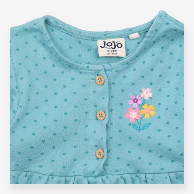 Dress LS jersey spot pink birds