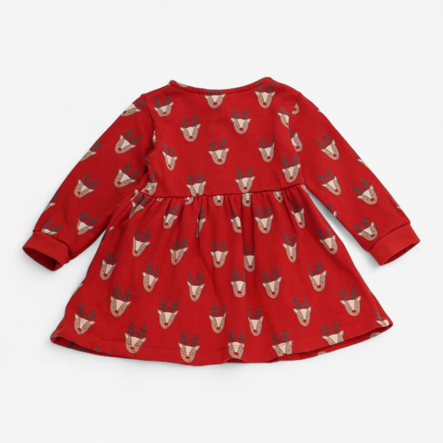 Dress Jersey Red Rudolph Print