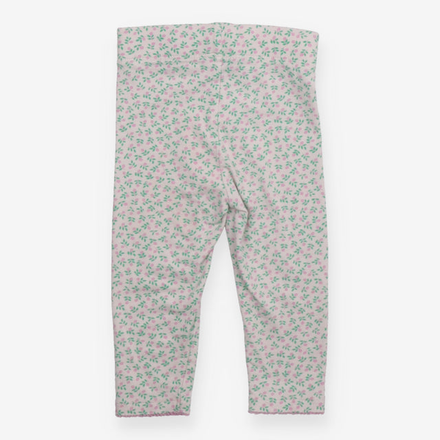 Leggings white pink green flowers
