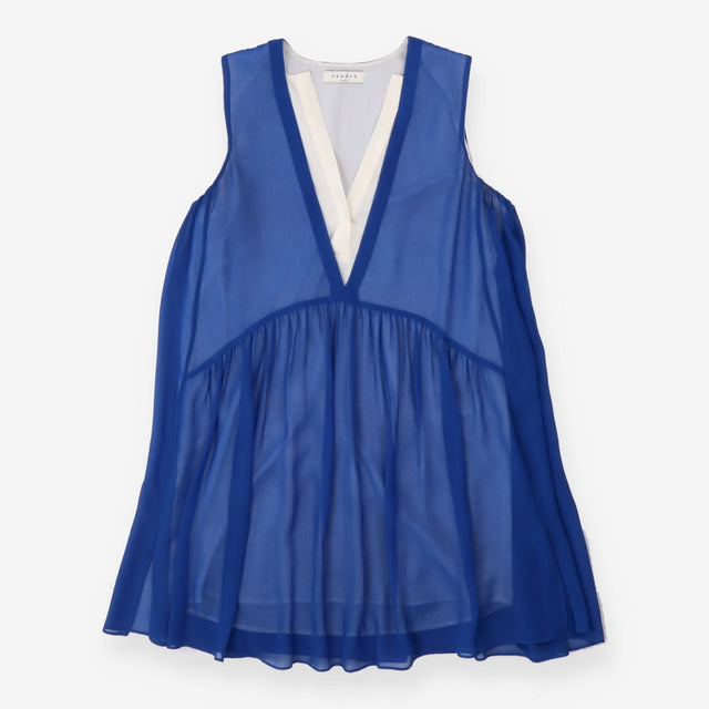 Colbat Blue Layered Empire waist Sleeveless Shift