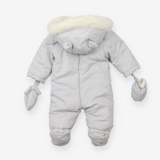 Grey Fleece Lined Footed Pramsuit