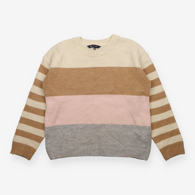 Jumper Cream Camel Pink Grey Colour Block Striped