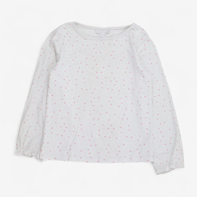 Pyjamas Top & Bottoms White with Hearts