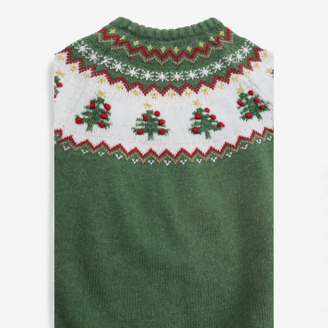 Sweater Green Christmas tree fairisle