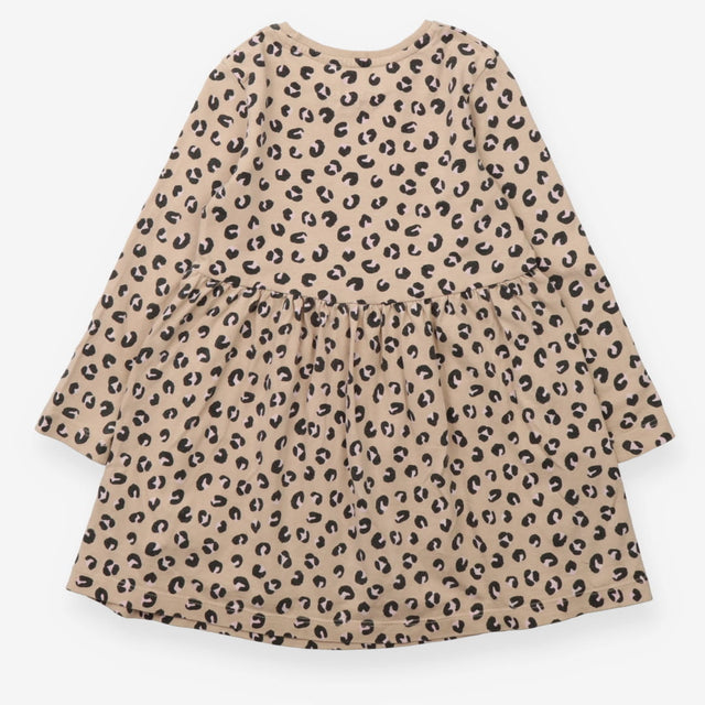 Leopard print LS jersey dress