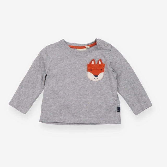 Tee LS grey fox pocket