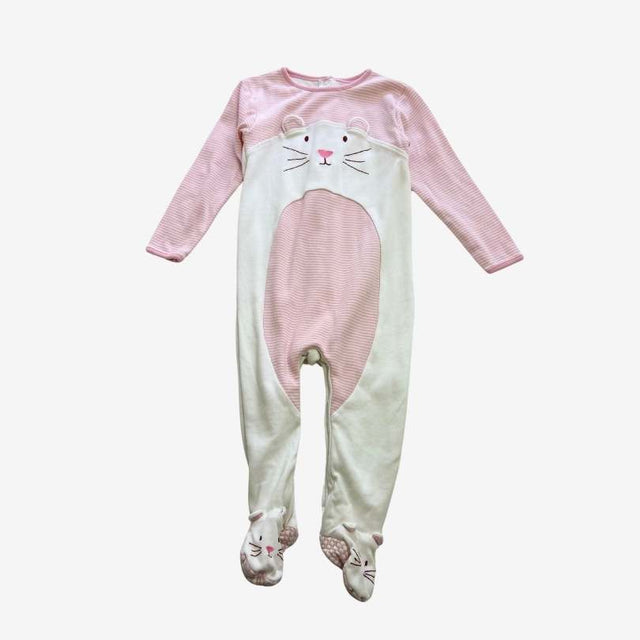 Pink and White Mouse Sleepsuit