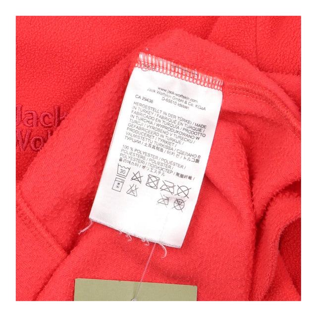 Fleece Red Half Zip Long Sleeve Mock Neck