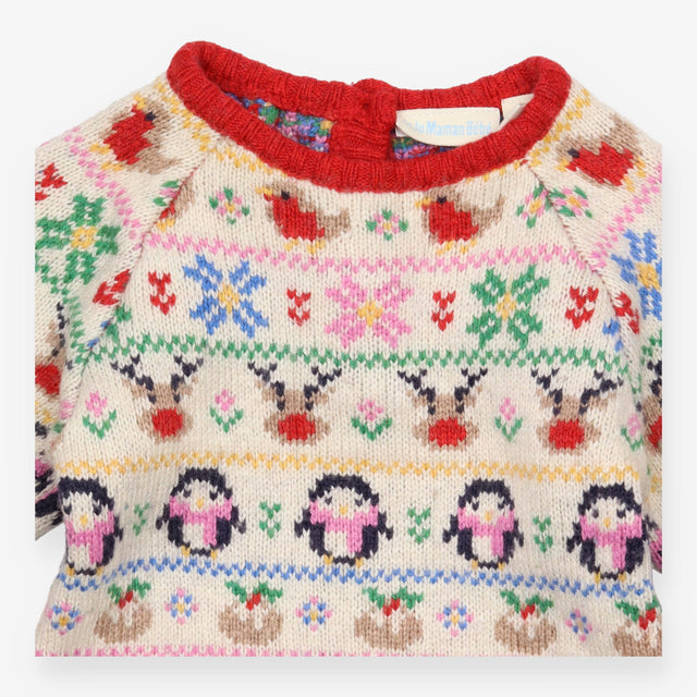 Cream Knit Christmas Dress