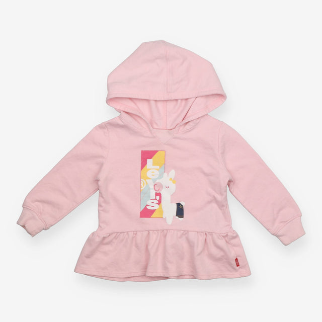 Hoodie Pink Frill Edges Levi's Llama