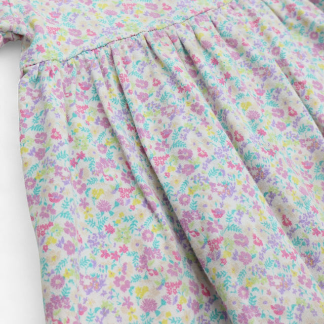 Jersey dress white ditsy floral print