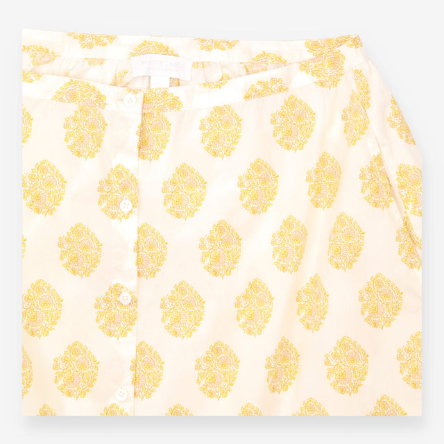 Yellow Floral Print Cotton Blouse and Skirt Co-ord