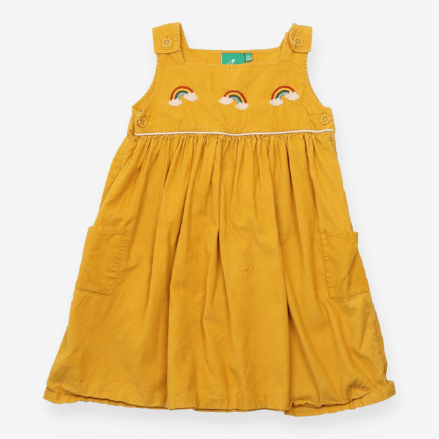 Pinafore cord yellow rainbow