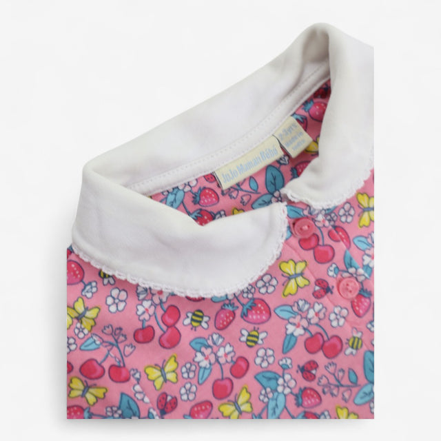 Dress Jersey Collared Pink Bees and Cherries