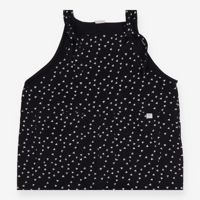 Lila Black Triangle Print Organic Dungarees