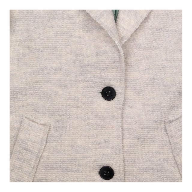 Coat Beige Oatmeal Textured Two Button Tailored Lo