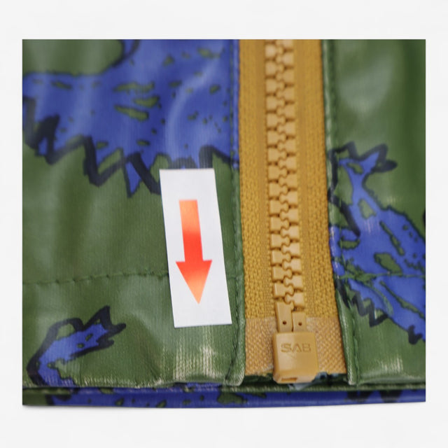 Fisher mans rain coat green with dinosaurs