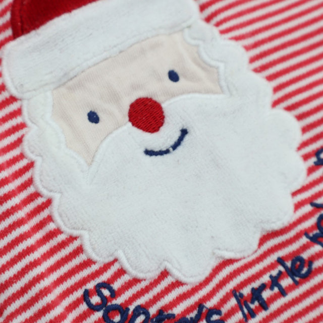 Sleepsuit Christmas Zipped Red Stripe Santas L