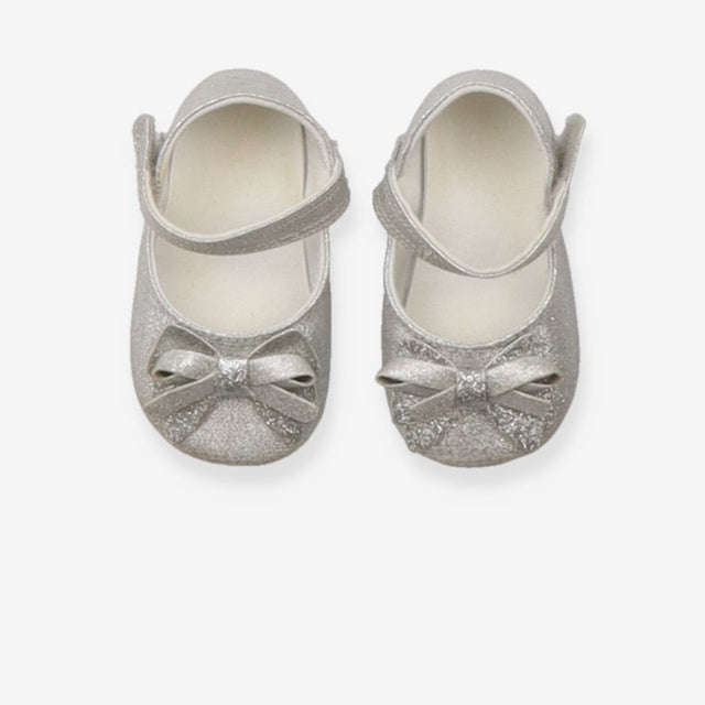 Silver Sparkly Shoes with Bow