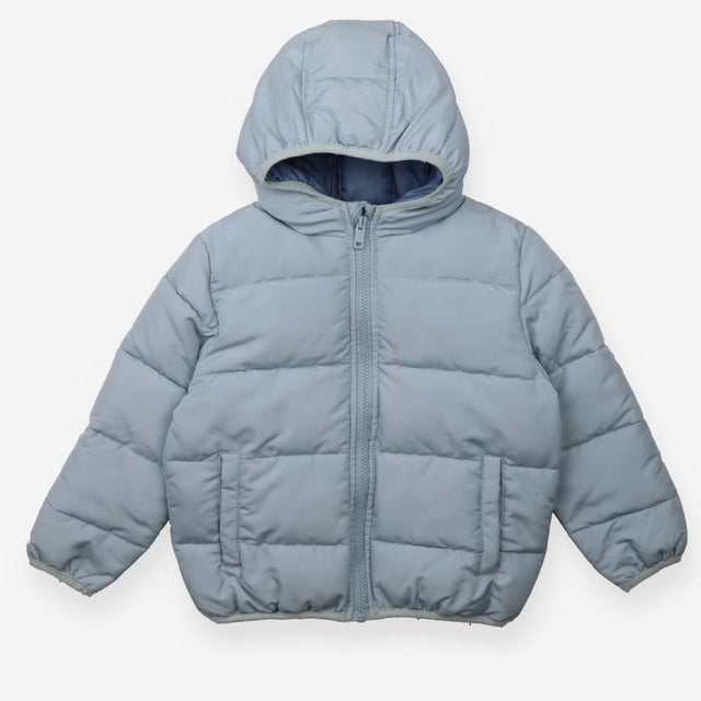 Blue Puffer Coat with Dark Blue Lining