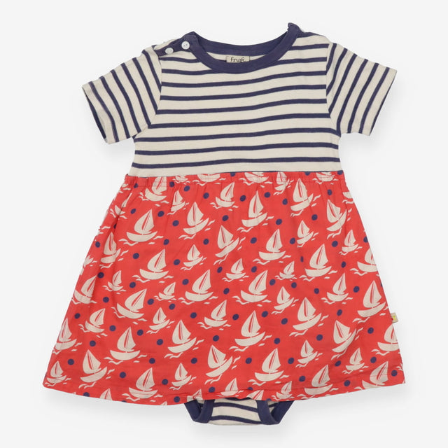 Dress striped blue top bodysuit orange boat skirt