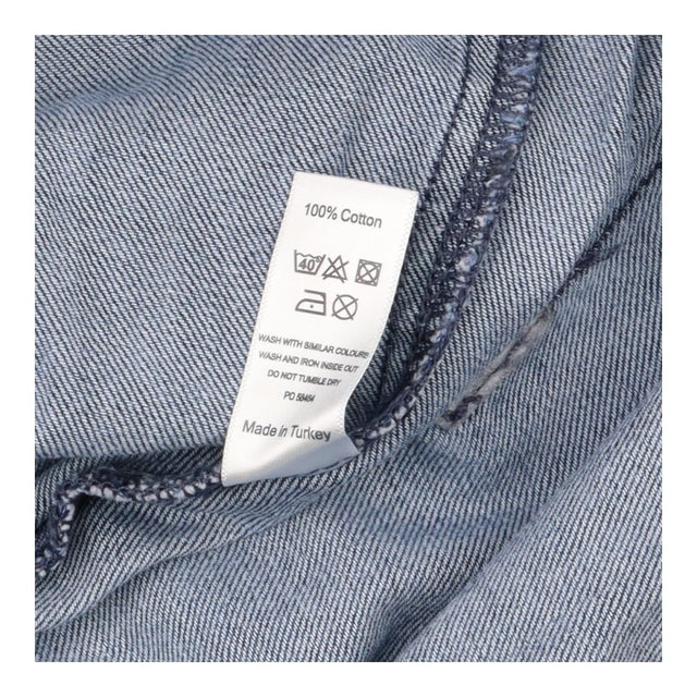 Denim Dress Long Sleeved Two Toned Pockets