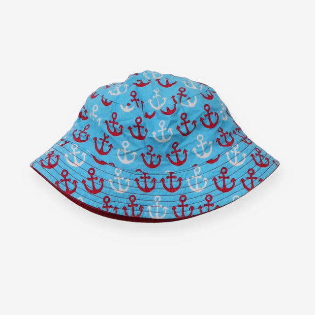 Bucket Hat Blue and Red Anchors