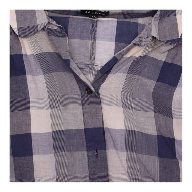 Navy Slate Grey Checked 100% Cotton Button Down Lo