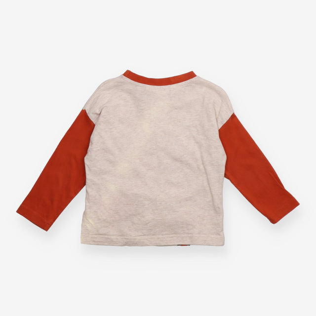 Tee LS brown sleeved dino roar