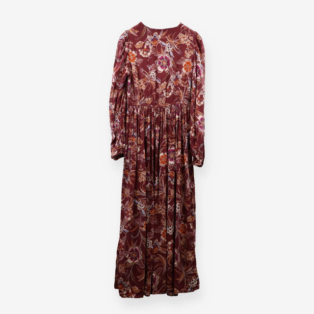 Gwyneth Dress Garnet Woodland Print Jersey Midi