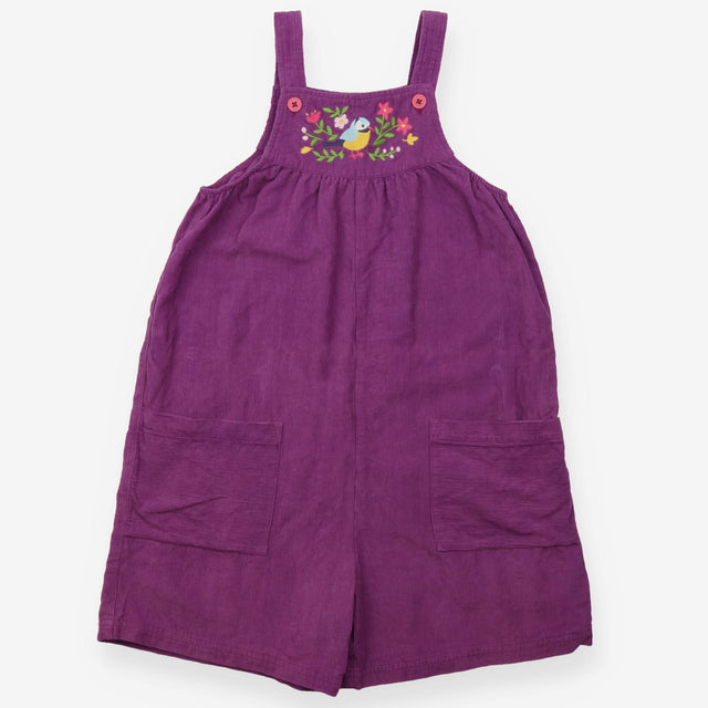 Playsuit purple cord floral bird