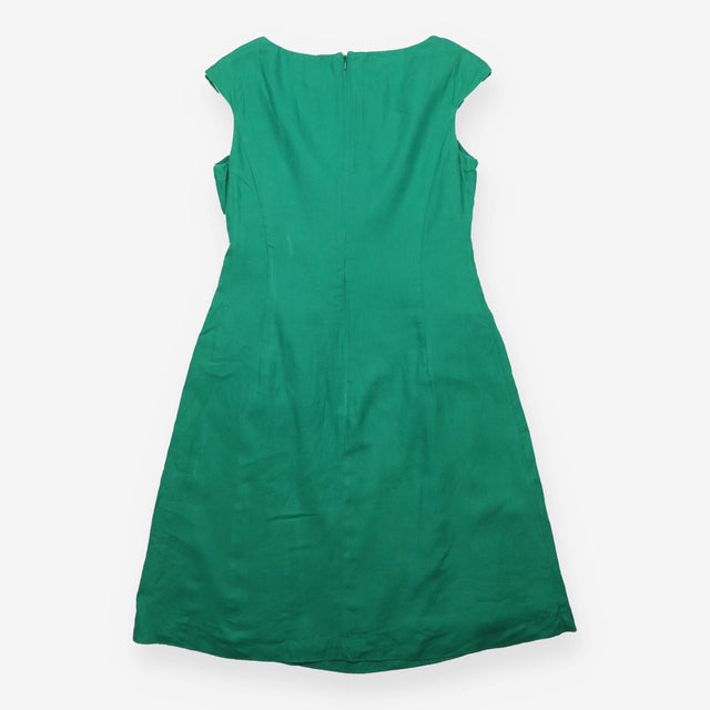 Emerald Green 100% Flax Linen Sleeveless Shift Dre