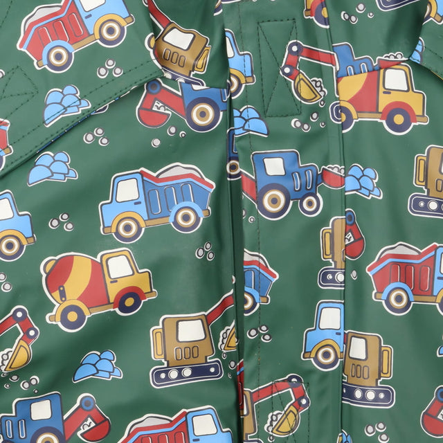 Coat 4 in 1 Green with Road Work Vehicles