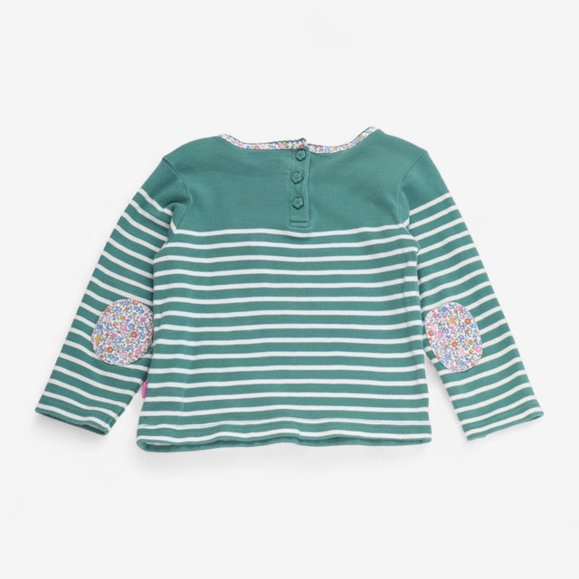 Long sleeved Green stripe mole pocket
