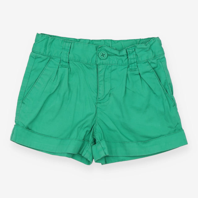 Shorts green pleat fronts turn ups
