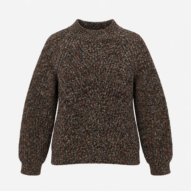 Charcoal Brown Marled Fleck Chunky Cotton Blend Ca