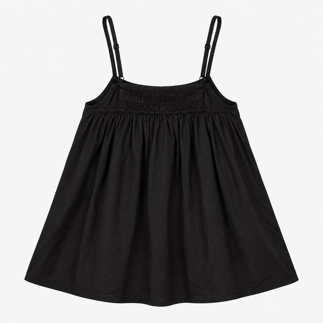Black and Cream Embroidered Camisole Top