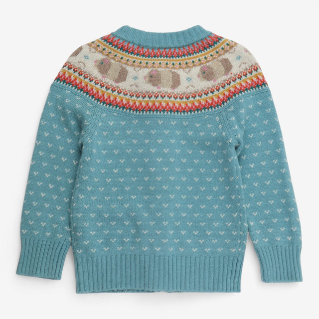 Cardigan Fairisle Knit with Guinea Pigs